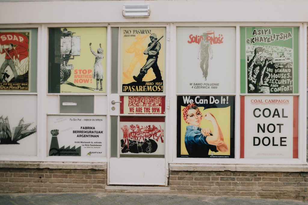 A wall of solidarity posters, taken in Maastricht in 2020 by Sinitta Leunen. 
